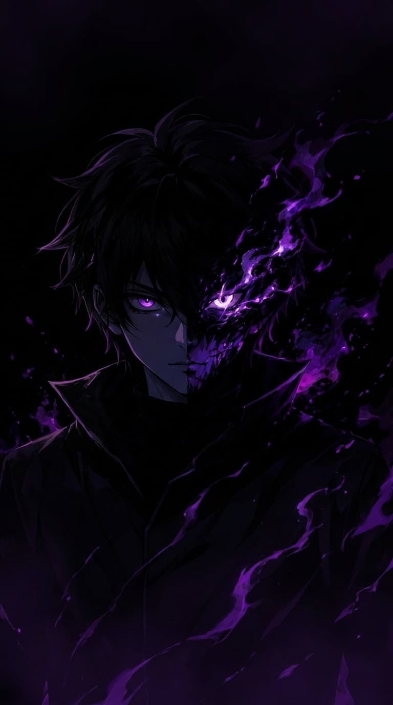 Half Corrupted Soul - Dark Anime Boy Wallpaper 4K — dark iPhone wallpaper HD