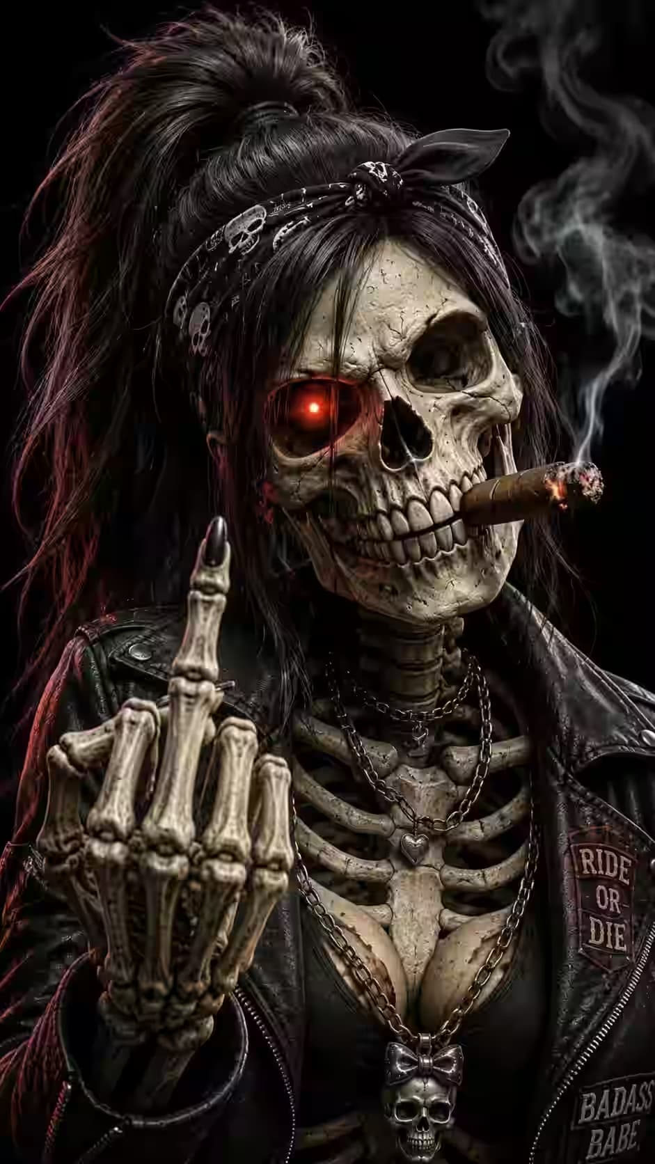 The Road Captain - Badass Skeleton Biker Wallpaper Android — dark Android wallpaper HD