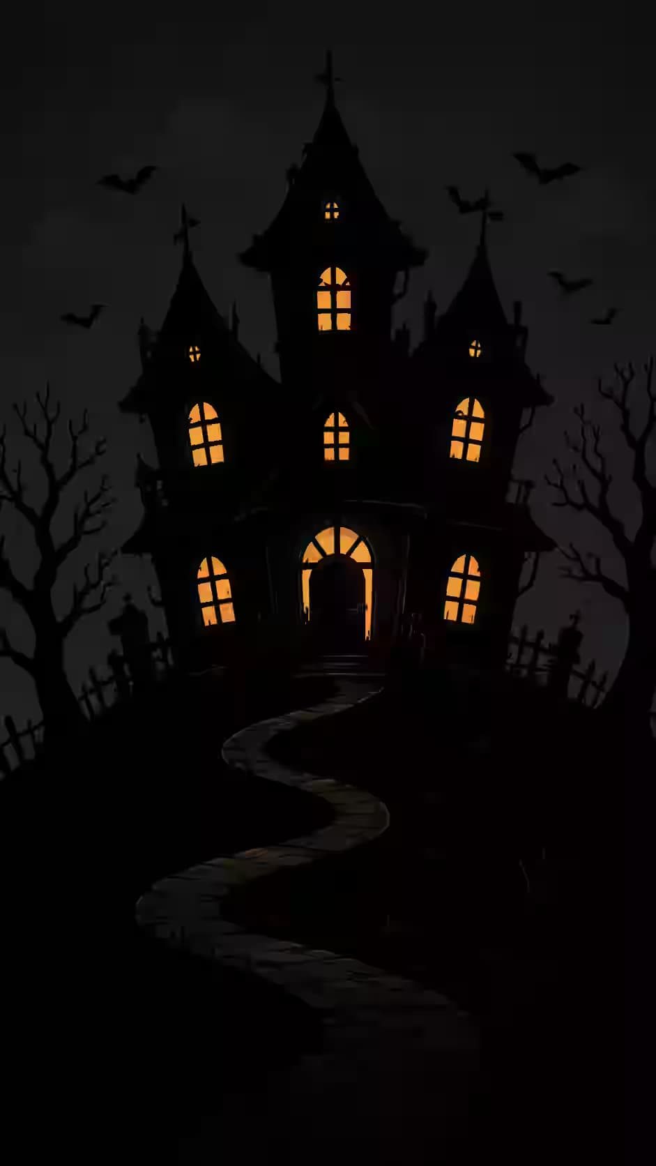 Eerie Haunted House — dark iPhone wallpaper HD