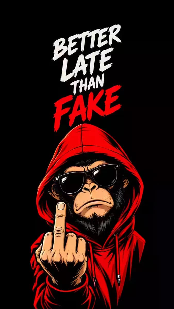 Red Hoodie Monkey Cool Attitude View 4K, Dark Aesthetic, AMOLED Background — dark iPhone wallpaper HD