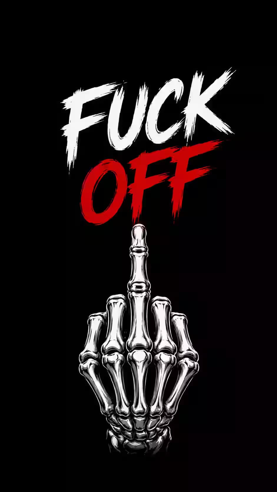 Rude Skeleton Middle Finger