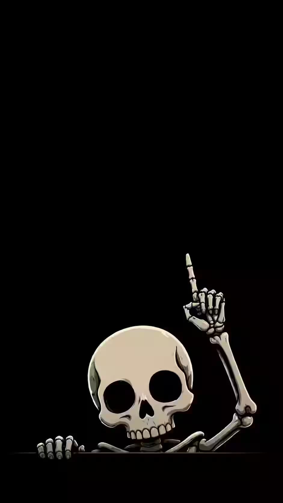 Pointing Skull Halloween Wallpaper — dark iPhone lock screen wallpaper HD