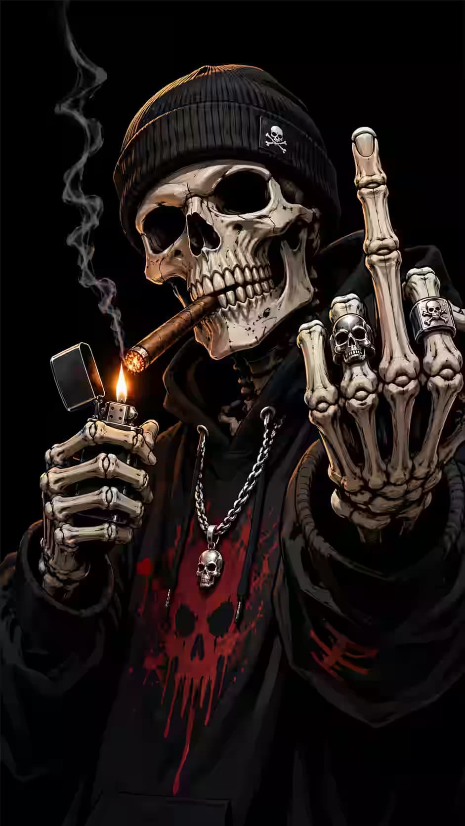 The Uninvited Guest - Streetwear Skull Wallpaper Android — dark Android wallpaper HD