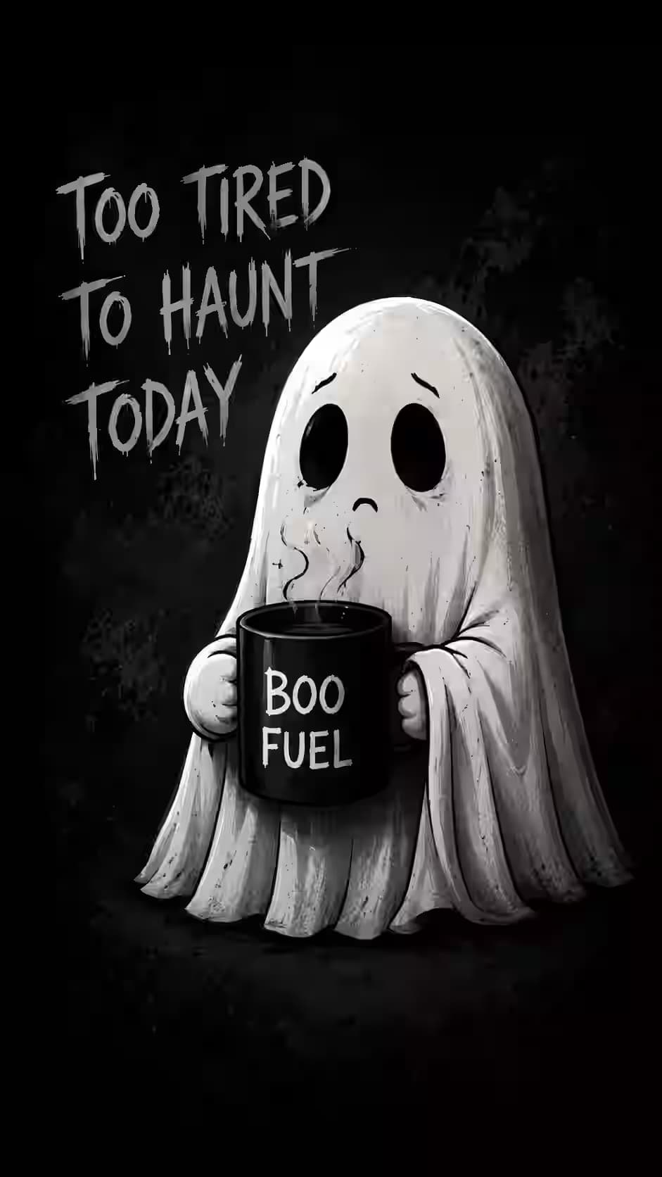 Boo Fuel Ghost Coffee Mug Wallpaper 4K — new dark iPhone wallpaper HD